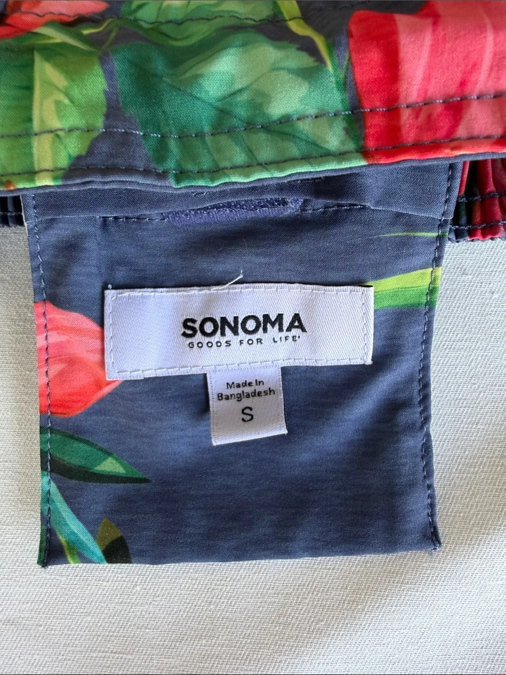 Tropical Floral Navy Swim Board Shorts with Drawstring